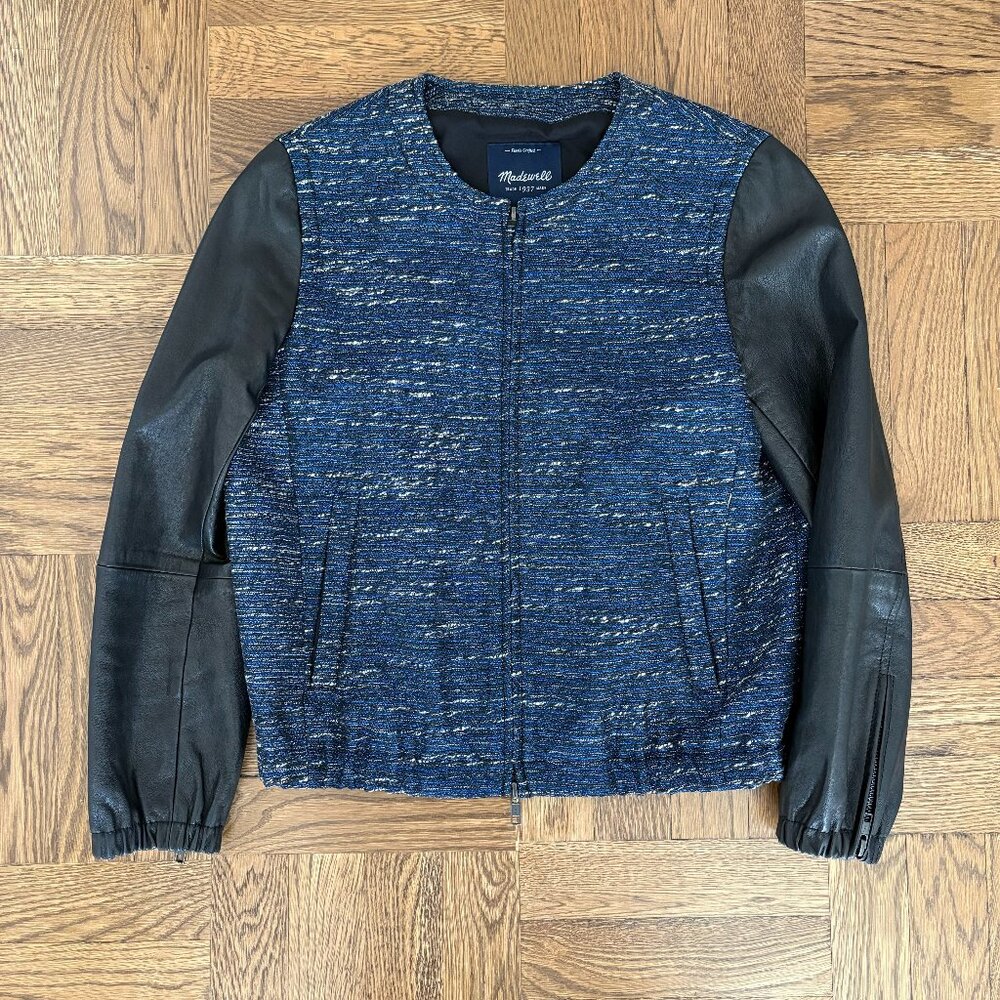Madewell Shimmerweave Leather Bomber Jacket